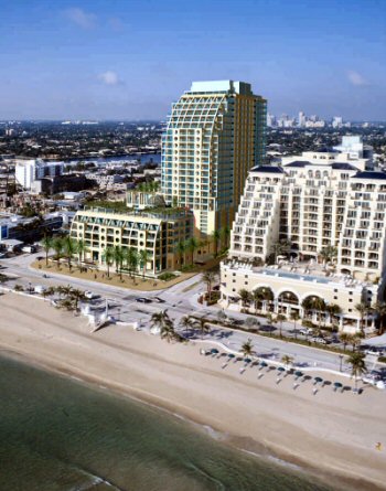 The Trump Ft. Lauderdale will be in good company. Shown here next to The Trump is The Atlantic condo hotel. Other nearby condo hotels include the Q Club, the W Fort Lauderdale Hotel & Residences and the St. Regis.