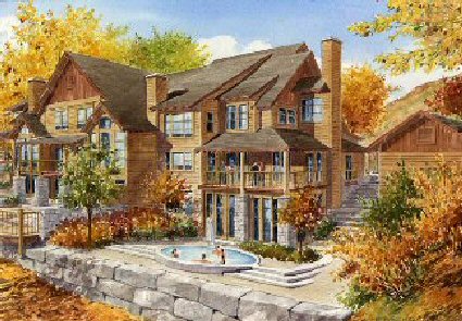 The Owners' Lodge will serve as the resort's central gathering place.  (Artist's rendering.)
